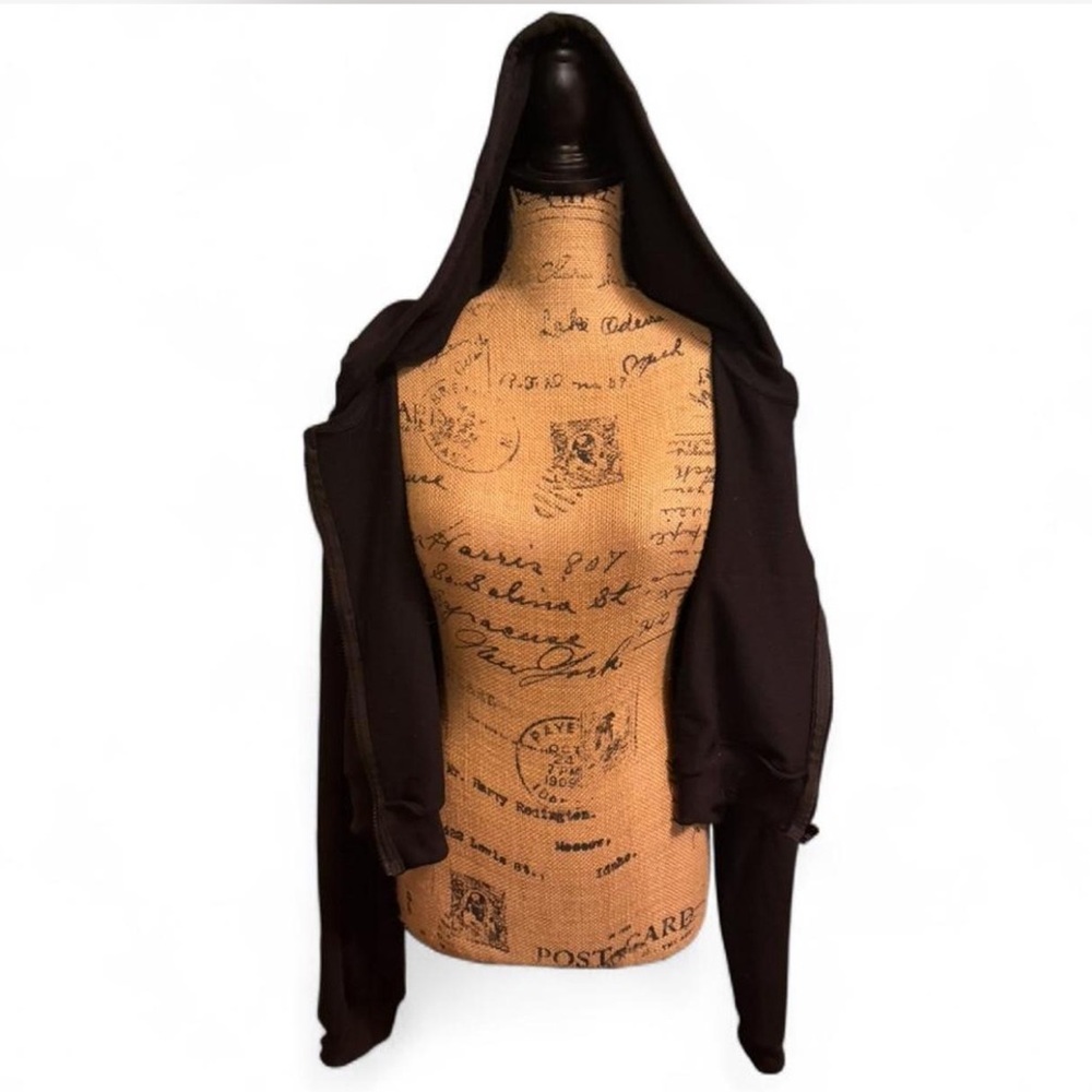 ROMWE Black Rick and Morty Hoodie cropped length size XL nwt punk goth emo alt - Picture 5 of 7